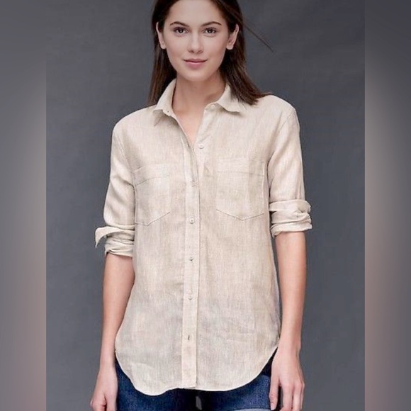 New With Tags. Gap Women’s Linen Button Down Shirt - Picture 1 of 5